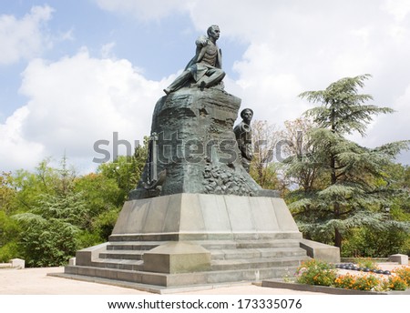 SEVASTOPOL, UKRAINE, AUGUST 13. Monument to the hero of the Crimean war of 1853-1856 Admiral Kornilov in Sevastopol on August 13,2012. Sevastopol is a large industrial city in the Crimea in Ukraine.