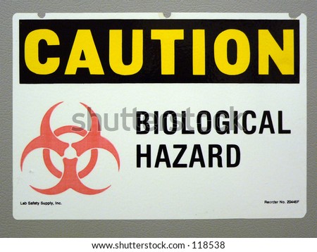 biological hazard sign in a lab