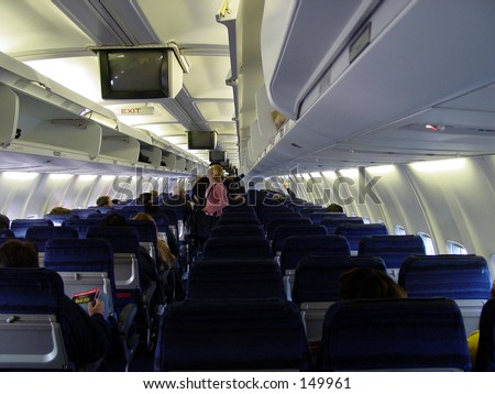 airplane interior inside seats seat airport before takeoff aircraft penssenger