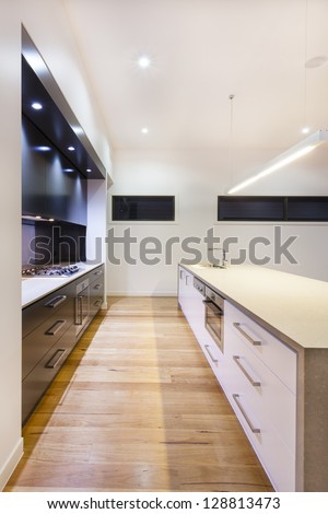 Modern kitchen interior in luxury house Modern kitchen interior in luxury house
