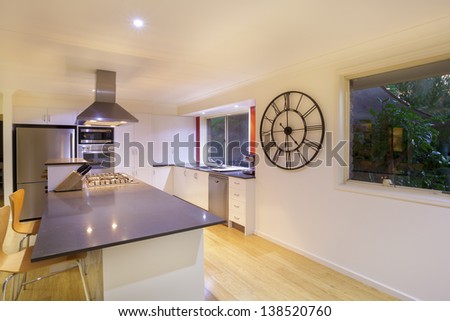 Modern australian kitchen with stainless steel appliances