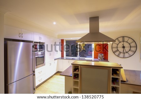 Modern australian kitchen with stainless steel appliances