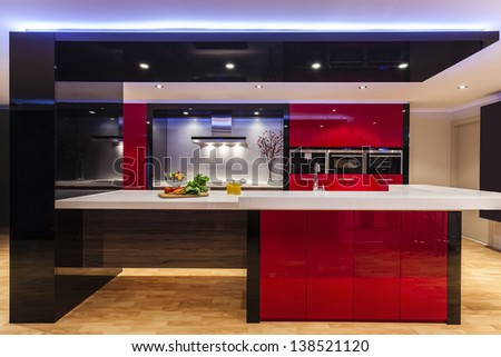 Luxurious new kitchen with modern appliances Luxurious new kitchen with modern appliances