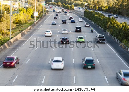 Busy Australian M1 highway at peak hour