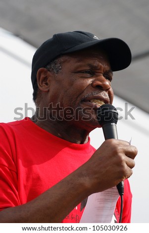 MADISON, WI-MAR. 24:Actor Danny Glover speaks during a march for immigrants rights in Madison, Wisconsin on March 24, 2007.