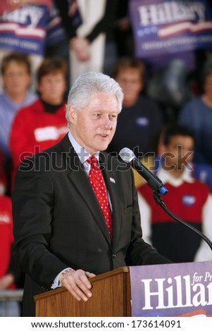 Madison, Wi-Feb. 14:President Bill Clinton Speaks To Supporters During A Speech In Support Of Hillary Clinton'S Democratic Presidential Primary Nomination On February 14, 2008 In Madison, Wi.