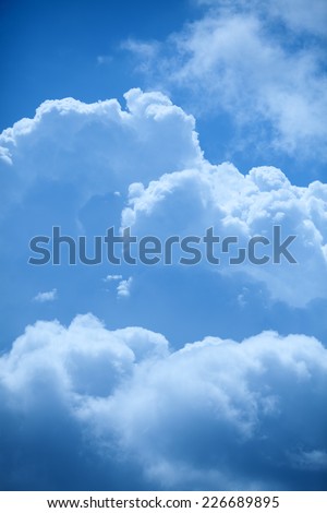 Cloudscape vertical background with space for copy.