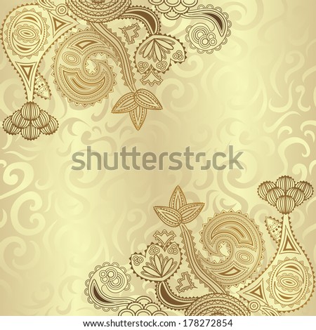 Elegant floral design. Floral seamless background. Can be used as wedding invitation.  Raster version of illustration