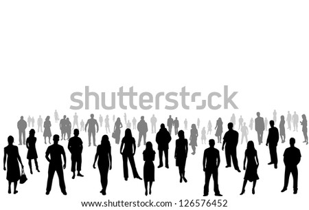 crowd of people - vector silhouettes
