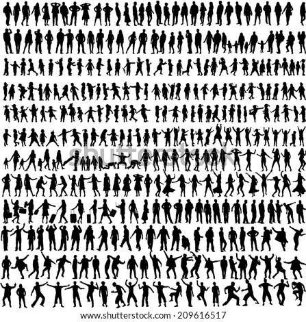 People Mix Silhouettes, vector work
