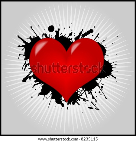 stock vector : Heart Valentine Wallpaper Grunge Valentine's day greeting 