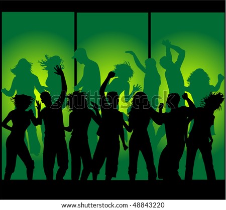 Vector silhouettes of young people-Event