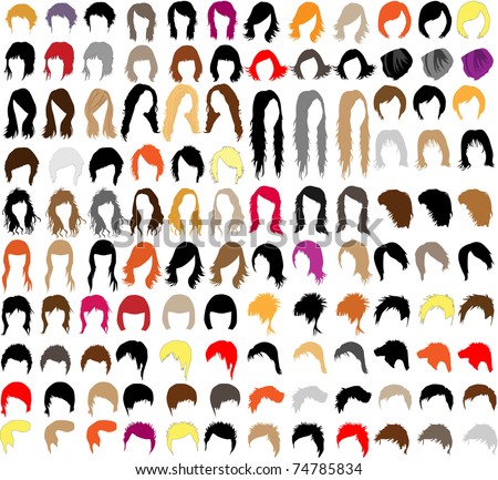 Hair Styles Stock Vector Illustration 74785834 : Shutterstock