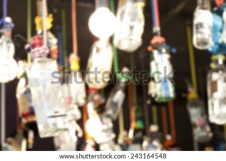 Blur background,bottle lamp hanging