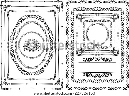 set of borders and frames design elements set of borders and frames design elements