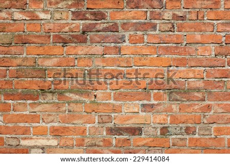 Old red brick wall - full scale background