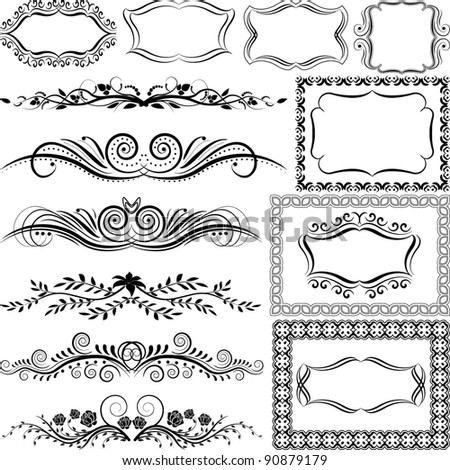 Ornaments And Borders Stock Vector Illustration 90879179 : Shutterstock