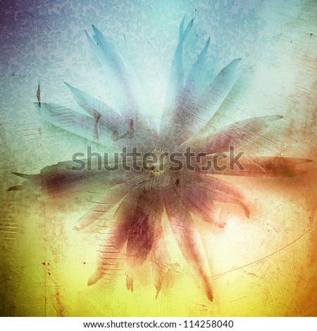 Grunge flower background, vintage paper texture