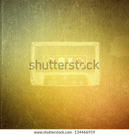 vintage paper texture, art music background, magnetic tape, audio cartridge,
