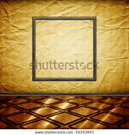 vintage empty interior with grunge paper wall