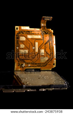 old damaged electrical device
