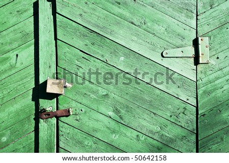 old wooden garage door
