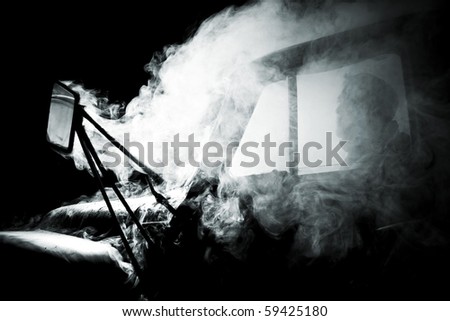 car in smoke