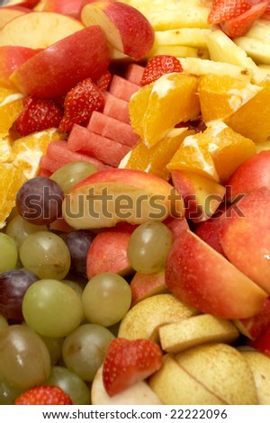 Fruit Salad: pineapple; watermelon; strawberry; apple;