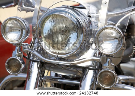 Motorcycle front details - headlights