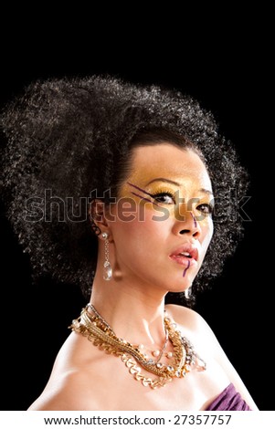 an Asian woman with black