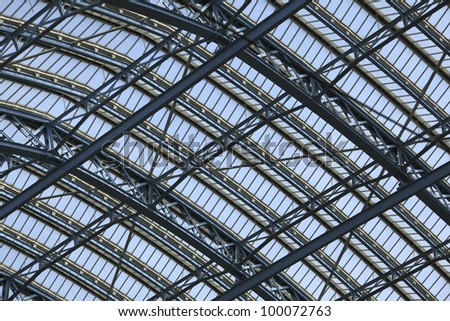 Wrought iron roof structure of Paddington railway station