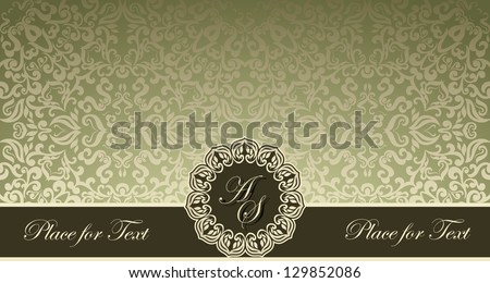 Vintage frame on damask wallpaper Can be used as business visiting invitation card cover etc Vintage frame on damask wallpaper Can be used as business visiting invitation card cover etc