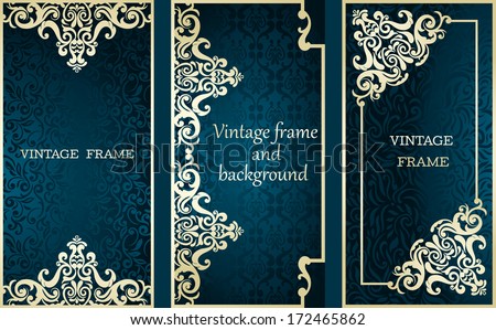 Collection Of Cards With Vintage Frames