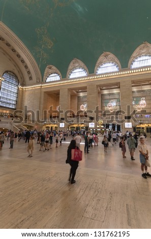 NEW YORK CITY - JULY 12: View inside Grand Central on July 12, 2012 in New York. Grand Central is a commuter rail terminal station at Manhattan.