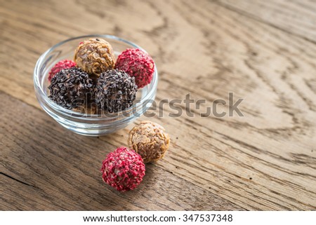 Bowl of exclusive truffles