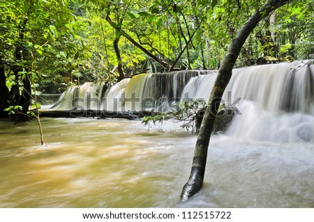 Waterfall in tropical rain forest, Thailand