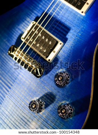 blue guitar isolated knob detail