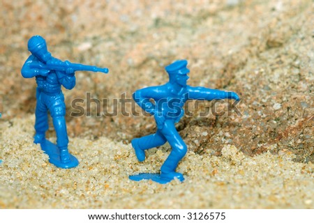 Blue Toy Police Swat Team in Action