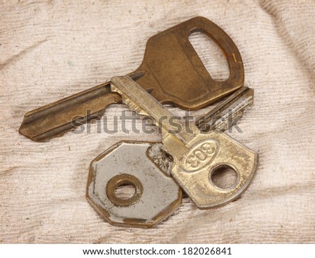 Some rusty vintage keys close up