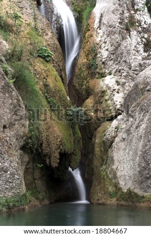 A waterfall landscape in Hotnitsa,Bulgaria