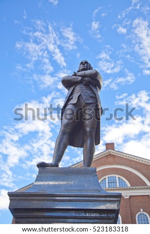 Samuel Adams statue at Boston for the movement of American Revolution