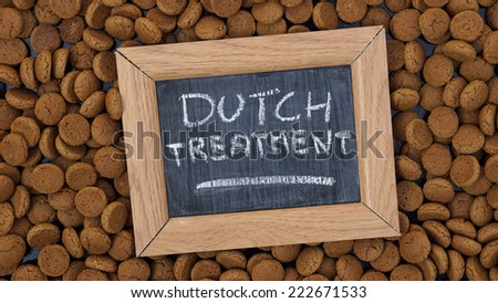 Dutch treatment written on a chalkboard between dutch gingerbread