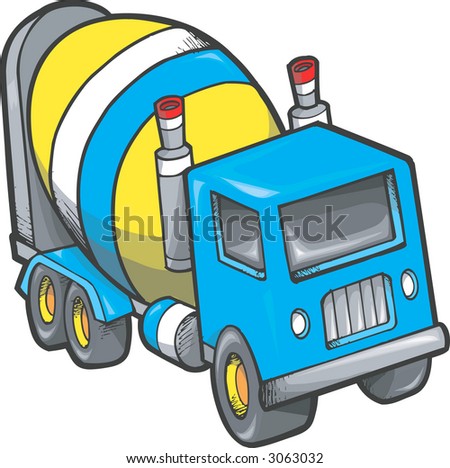 Cement Truck Vector Illustration
