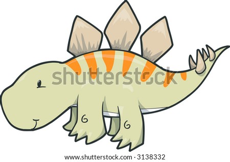 Cartoon Dinosaur Stegosaurus