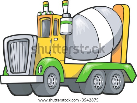 Vector Illustration of a Cement Truck