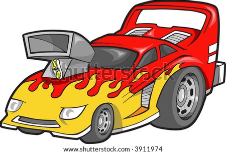 stock vector HotRod RaceCar Vector Illustration hot rod cars