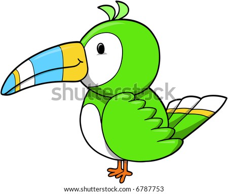 Cartoon Tropical Birds on Stock Vector Tropical Bird Vector Illustration 6787753 Jpg