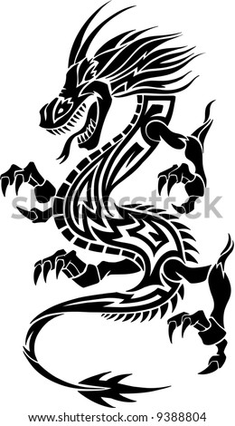 tribal tattoo dragon. stock vector : Tribal Tattoo