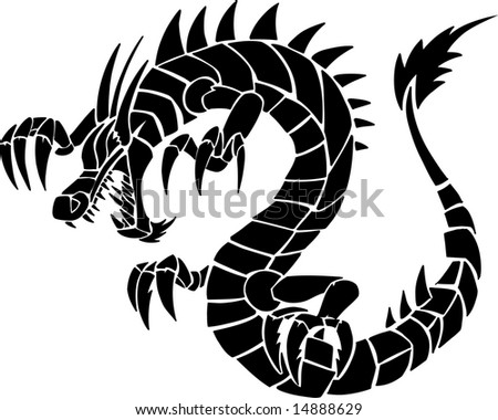 Vector tattoo dragon tribal 21+ Dragon