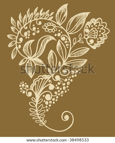 stock vector Henna doodle Flower design Vector